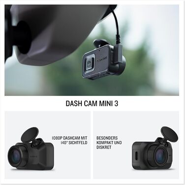 Відеореєстратор Garmin Dash Cam Mini 3: компактна камера з 1080p HD, кутом огляду 140° та автовизначенням ДТП