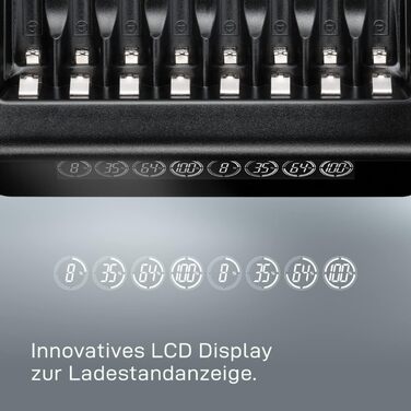 Зарядний пристрій VARTA для акумуляторів AA/AAA, LCD Multi Charger+ (до 8 акумуляторів), індивідуальна зарядка