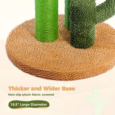 Kratzbaum Kaktus, creative cat tree design, 3-post set, green, - 42 * 68.5cm, AY405-HZ--66GN-B (L, Brown)
