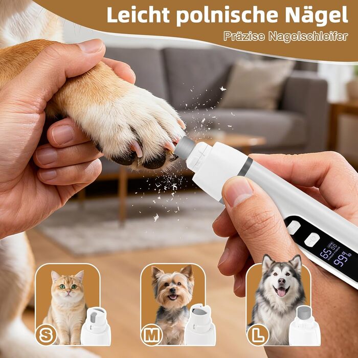 Машина для стрижки собак та котів ETACCU 4-в-1 з LED-дисплеєм, тример для лап, шліфувальник кігтів