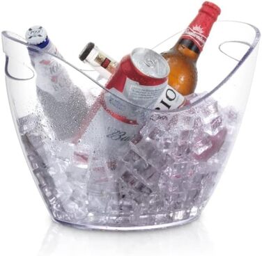 Емальований відро для шампанського 8L, відро для льоду, охолоджувач для вина та шампанського, велике відро для льоду, контейнер для фруктів та овочів (прозорий)