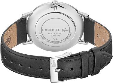 Годинник чоловічий Lacoste Moon Collection кварцовий з чорним шкіряним ремінцем 2011016