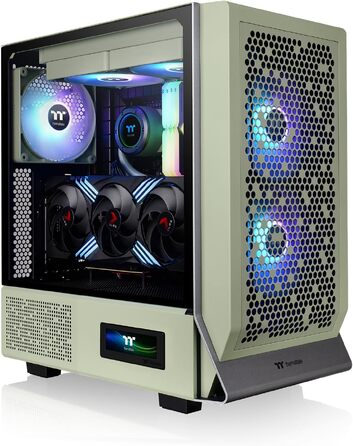 Корпус Thermaltake Ceres 300 TG ARGB Snow Mid-Tower ATX/E-ATX, 3x140мм вентилятори, загартоване скло, підтримка 360мм радіатора, Matcha Green