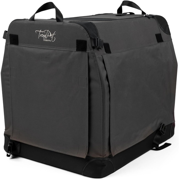 TrendPet TPX-Pro: Легка складана переноска для собак з алюмінієвим каркасом (90x65x70 см, сіра)