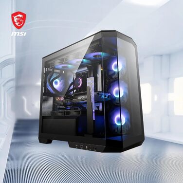 Корпус ПК MSI MAG PANO M100L PZ ATX з підтримкою GPU-стійкою, індикатором рівня заповнення, фільтрами від пилу та USB Type-C (20Gbps)