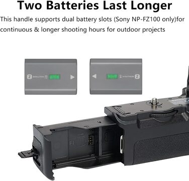 Надійний вертикальний хват (Battery Grip) VG-C4EM для камер Sony A7R V, A7R IV, A9 II, A7 IV, A7S III, A1. Замінник оригінального вертикального хвата Sony, сумісний з акумулятором NP-FZ100.