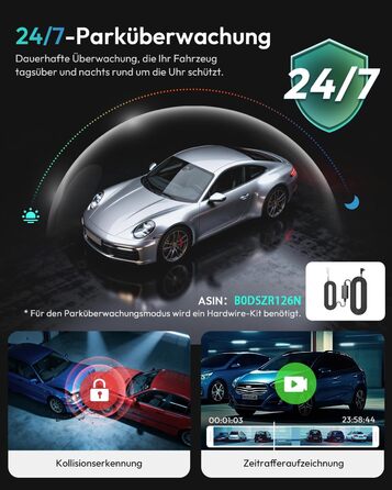 Автомобільний відеореєстратор BOTSLAB G980H 4K Dual (передній та задній), GPS, WiFi, ADAS, нічна зйомка, кут 170°, IPS дисплей 2.45