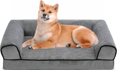 Ортопедичне ліжко для собак Growaystory - зручне собаче ліжко-софа з ефектом яєчної форми, з м'яким наповнювачем, що не ковзає, 76x51x18 см