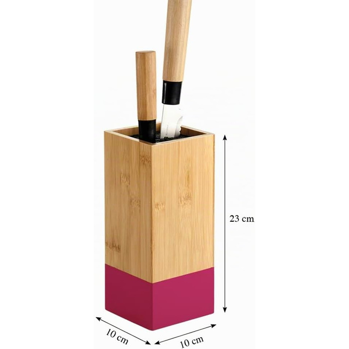 Підставка для ножів KESPER з бамбука та пластику, коричнева (Beere), 10x10x23 см