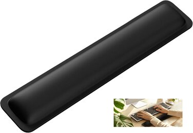 Підставка для зап'ястя TECKNET для клавіатури, 43 см, Memory Foam 70D, ергономічна, проти болю в зап'ясті, для ПК, ноутбука, геймінгу, чорна