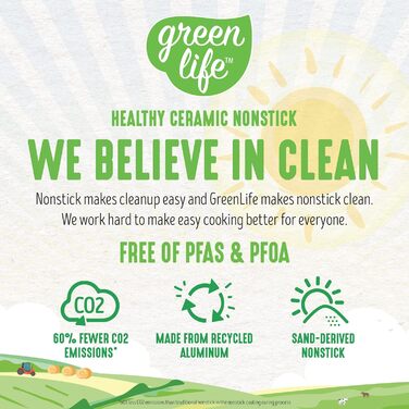 Набір сковорідок GreenLife, керамічне покриття, антипригарні, 20.3 см, 25.4 см, 30.5 см, рожевий