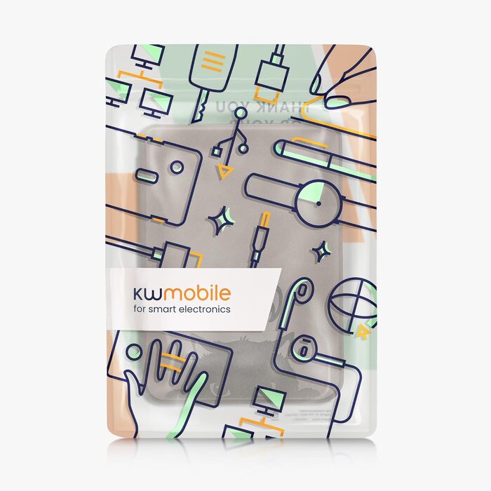 Чохол kwmobile для Kobo Clara BW/Clara Colour/Tolino Shine (5) / Shine Color - чохол з екошкіри з дизайном кота (сірий, чорний)