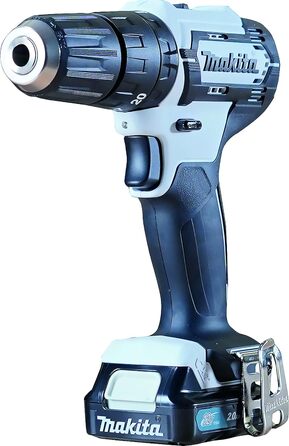 Акумуляторний дриль-шуруповерт Makita HP333DSAX1 12V, 2.0 Ah, 2 акумулятори + зарядний пристрій у транспортному кейсі (білий)