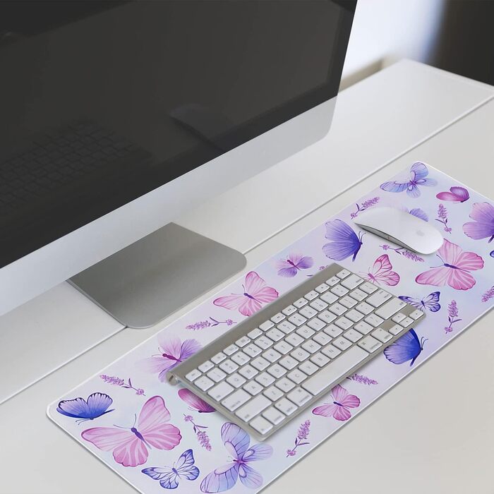 Килимок для миші з сакурою Sakura, чорний XL, великий, з квітами, 80 x 30 см, аксесуар для столу