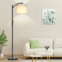 Стельова лампа ROTTOGOON для вітальні з LED-лампою 3 кольорів, промисловий дизайн, для читання, чорний колір, регульована яскравість