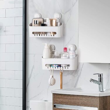 ilikable Shower Shelf WITHOUT DRILLING, Shower Basket with Strong Suction Cup, 1000 Times Reusable Storage Shelf for Shower, Max 10 KG Bathroom Shelf