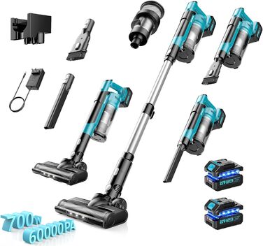 Акумуляторний пилосос 700W з безщітковим мотором, 60000Pa, 70 хвилин роботи, Smart Display, захист від заплутування, для твердих поверхонь та шерсті тварин