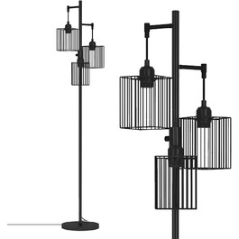 Стійка лампа YU YUSING з полицями, LED, 1.6м, для вітальні, спальні, офісу (біла/чорна)