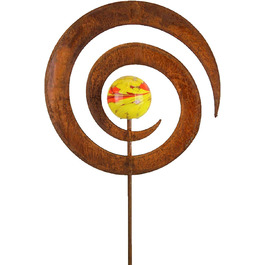 Bornhöft Garden Stake Metal Rust Garden Decor Rusty Decoration Patina Rust with Glass Spheres (Whirligig)