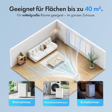 Електричний осушувач повітря VonHaus 20л/24г з Wi-Fi, для підвалу та кімнат до 20м², з таймером та шланг для зливу, сумісний з Alexa & Google Home