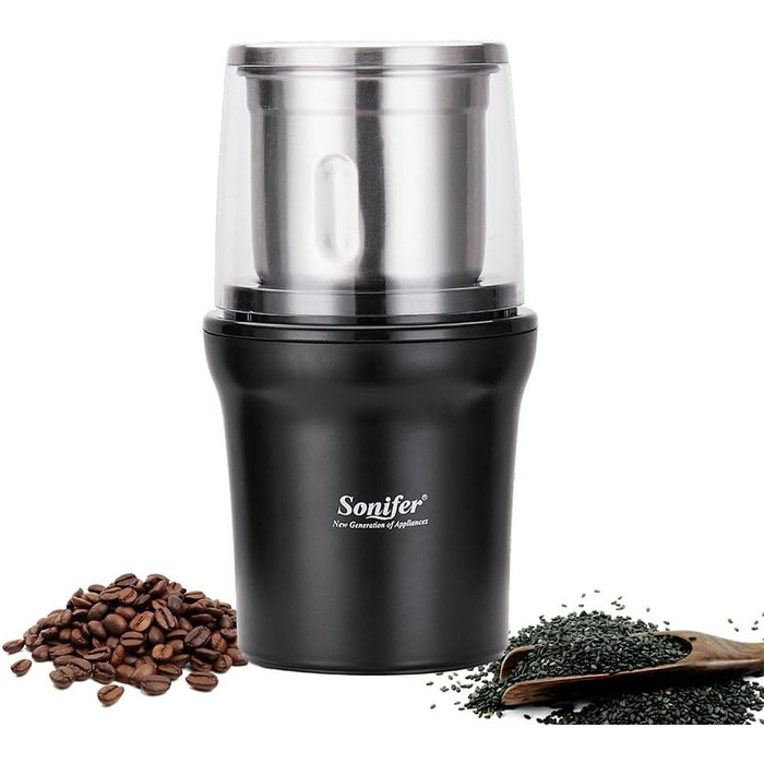Electric Spice Grinder Coffee Grinder 100g Capacity 300W Power Removable Stainless Steel Container for Grinding Coffee Beans, Nuts, Spices, Grains, and Herbs