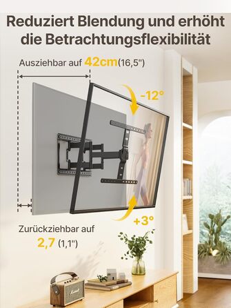 Кріплення для телевізора monTEK Ultra Slim, поворотне, для телевізорів 43-90 дюймів, товщина 1,1 см, VESA 600x400 мм, до 60 кг