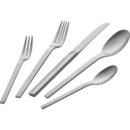 Набір столових приборів ZWILLING Minimale, 68 предметів, для 12 персон, нержавіюча сталь 18/10, вінтажний дизайн, молоткова обробка, підходить для посудомийки, сріблястий