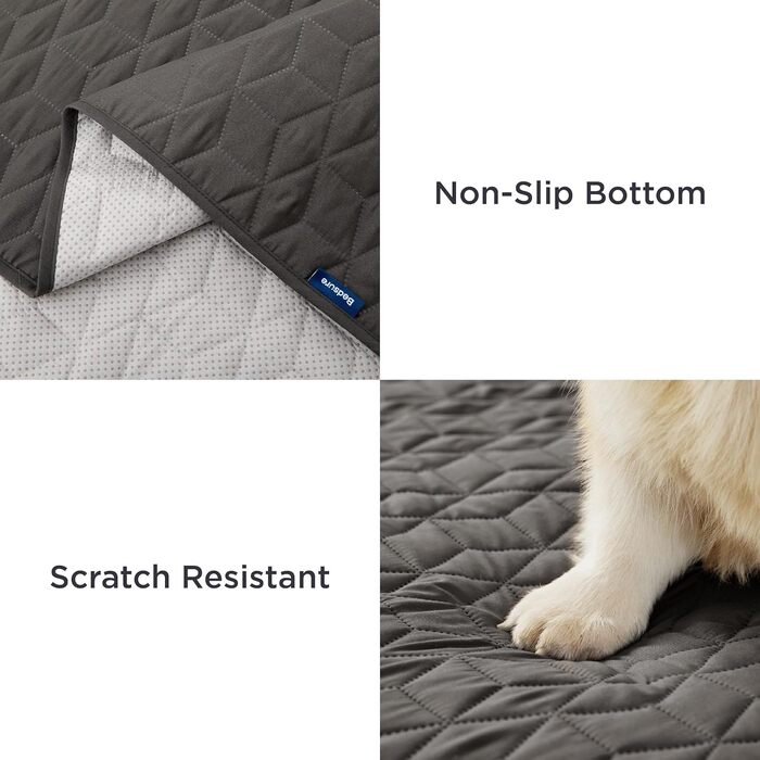 Водонепроникний плед для собак Bedsure, 76 x 182 см, антиковзаюча підкладка, м'який, зносостійкий, для захисту диванів та ліжок (Dunkelgrau)