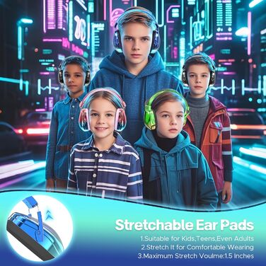 Навушники для захисту від шуму для дітей JYPS, SNR 25dB, блакитні. Захист вух для школи, концерту, будівництва, для аутистів та дорослих