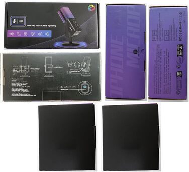 Мікрофон USB для ігор та стрімінгу з RGB підсвічуванням та шумозаглушенням. Підходить для ПК, PS4, PS5, Mac, запису подкастів та ASMR.