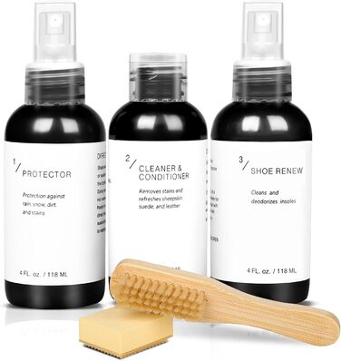 Shoe Cleaning Kit with Eraser and Brush Cleaner Protector Waterproof Conditioner Ideal for Suede and Leather Care
