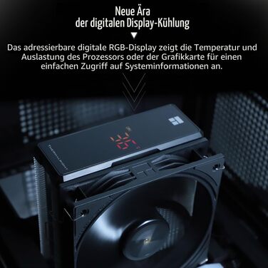 Кулер для процесора Thermalright Assassin X 120R Digital Black, 120мм PWM вентилятор, цифровий дисплей, сумісність з AM4/AM5, Intel LGA1700/1851/1200/115X