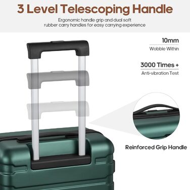 Набір валіз Roadcheer з полікарбонату: тріо ролерів, рюкзак, аксесуари | з TSA-замком