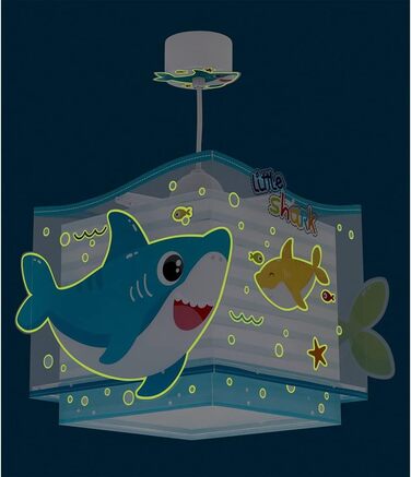 Dalber Lamp Children's Room, Children's Lamp Pendant Light, Hanging Lamp, Ceiling Light Children, Ceiling Lamp Children's Room Little Shark Sharks Animals, Ceiling Lamp Children's Room, 63472, E27