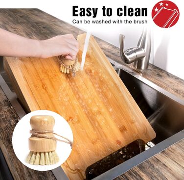 Rainsworth Bamboo Cutting Board with Drip Tray - with 3 Stainless Steel Bowls and Juice Groove - 40x30x7cm Large Solid Multifunctional Cutting Board High - Vegetable Cutting Board Bumbus with Feet