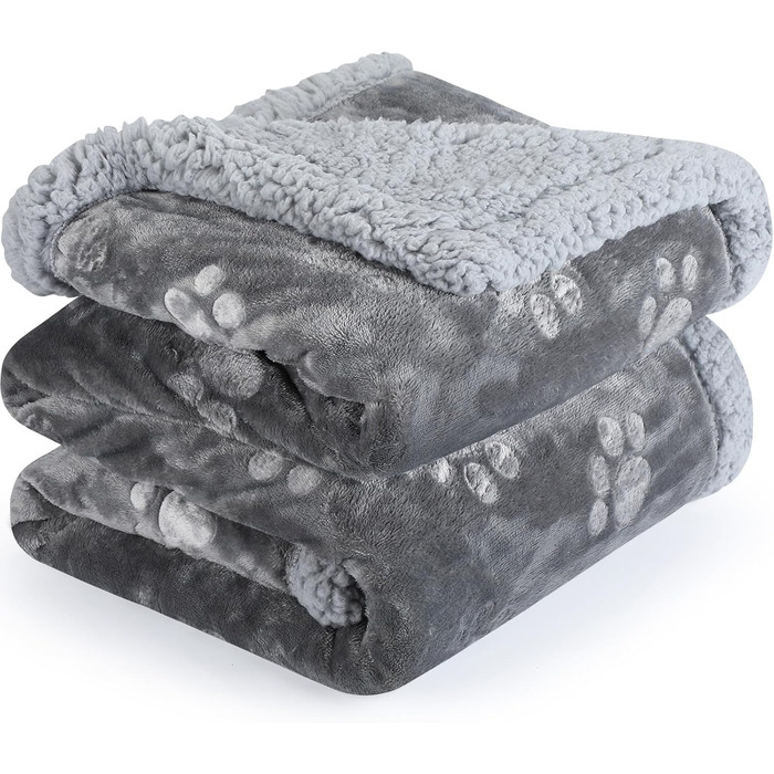 Водонепроникний коврик для собак PETTOM, 145 x 127 см, фліс Sherpa, захист дивану, миється, двосторонній, сірий колір