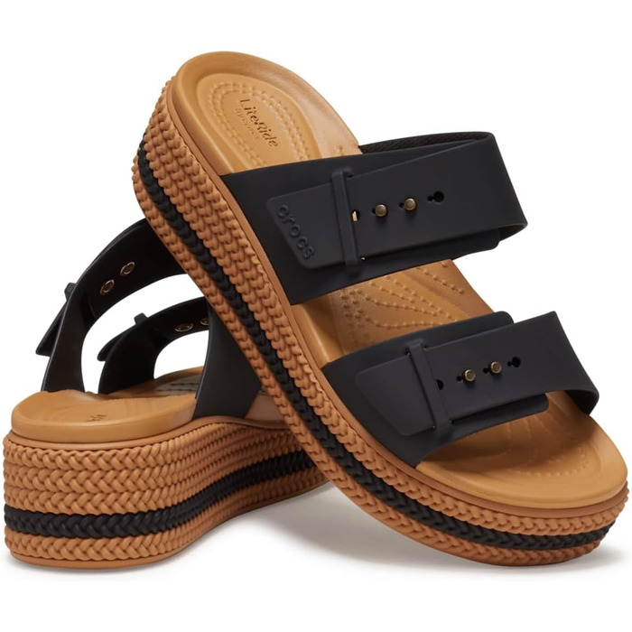 Босоніжки Crocs Brooklyn Woven Buckle жіночі чорні, розмір 39/40 EU