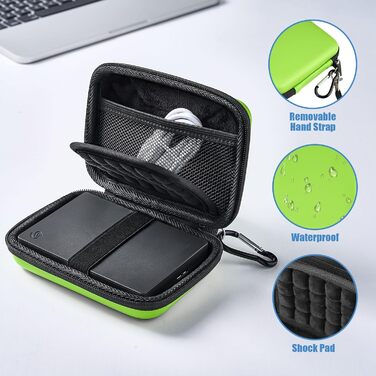 Чохол для жорсткого диска ProCase 2.5' для Seagate, Toshiba, WD, UnionSine, Samsung - зелений