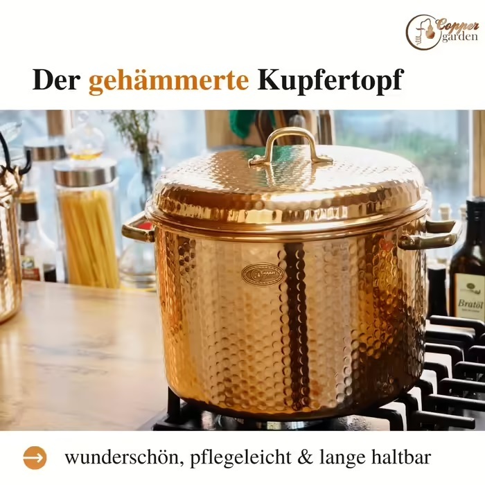Copper Garden 8 L Copper Pot with Lid