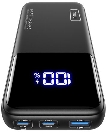 Повербанк INIU 65W 20000mAh для ноутбуків та смартфонів, швидка зарядка USB-C для MacBook, Steam Deck, iPhone, Samsung, iPad
