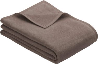 Плед-накидка для дивана Ibena Porto 75x200 см, м'який, зносостійкий, машинне прання, однотонний тауп
