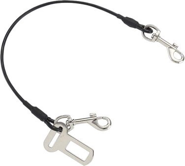 Автомобільний ремінь безпеки для собак Mogoko Kaufester: не гризеться, з нержавіючої сталі, з подвійним кріпленням та фіксатором (40,6 см, 16 дюймів)