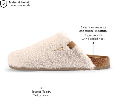 Тапочки жіночі Perletti Winter з штучного хутра, теплі, з антиковзкою підошвою, розмір 40 EU, білі