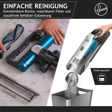 Бездротовий акумуляторний пилосос Hoover HF9 I Без мішка, LED-підсвітка, Anti-Twist насадка, для всіх поверхонь (для тварин)