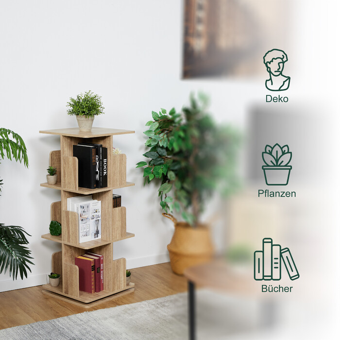 Книжкова шафа Relaxdays квадратний вигляд під дерево