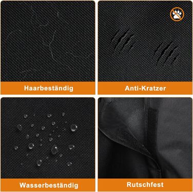 Захист для багажника автомобіля Alfheim для собак - водовідштовхуючий та легкий у догляді - універсальний. Чорний килимок для багажника з захистом краю вантажного отвору.