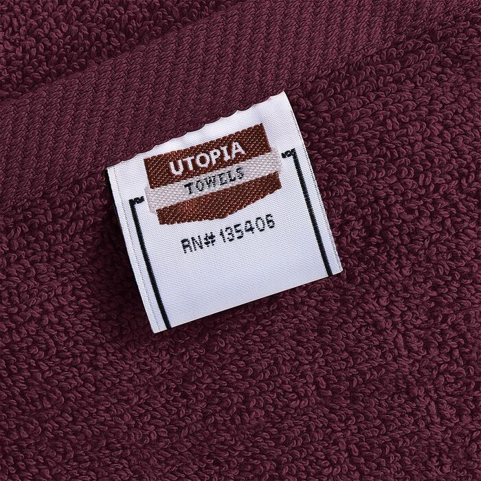 Набір рушників для рук Utopia Towels з 100% бавовни, 41x71 см, 6 шт, бордовий — м'які та гігроскопічні