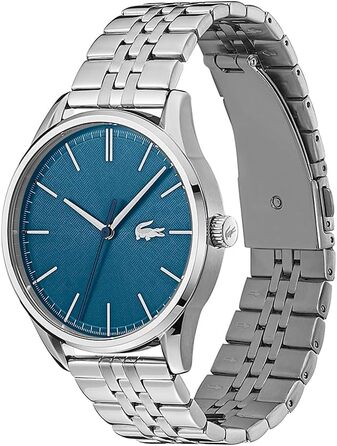 Годинник чоловічий Lacoste Analog Quartz 2011049 з сріблястим браслетом з нержавіючої сталі