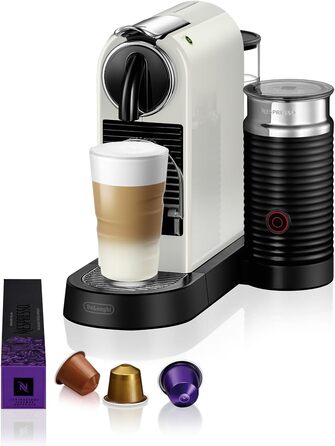 Кавова капсульна машина Nespresso De'Longhi Citiz EN267.WAE з капучинатором, 1710 Вт, 1 л, кремово-біла