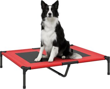 Лежанка для собак PawHut Outdoor, піднята лежанка з дихаючою сіткою, для малих та середніх собак, 91 x 69 x 29 см (Червоний)